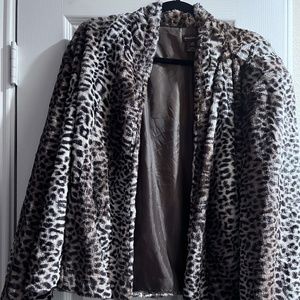 Leopard faux fur jacket